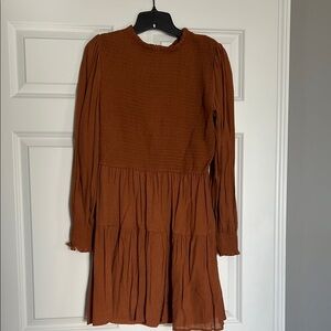 Blu Pepper Brown Sundress with Bishop Sleeves